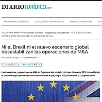 Ni el Brexit ni el nuevo escenario global desestabilizan las operaciones de M&A